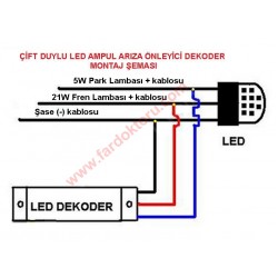 LED STOP ARIZA LAMBASI CANBUS DEKODER 5-21W ÇİFT DUY