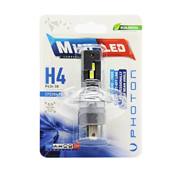 H4 Mini Led Oto Ampul Photon 2li Set