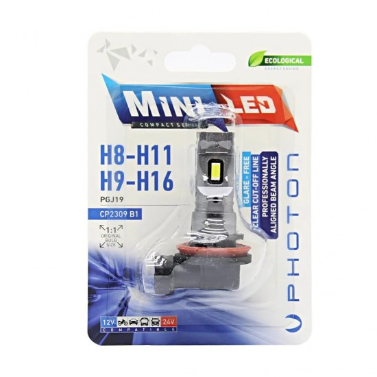 H8 H9 H11 H16 Mini Led Oto Ampul Photon 2li Set